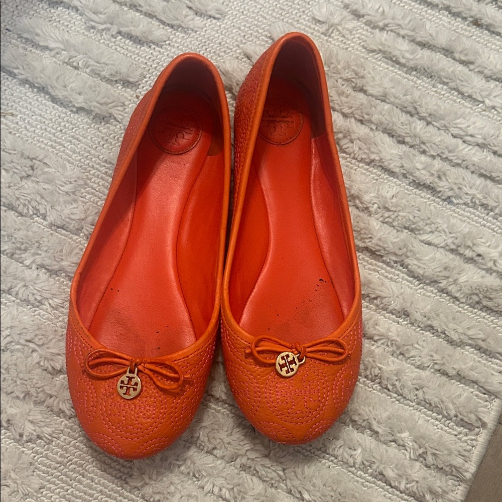 Tory Burch Vibrant Orange Loafers
